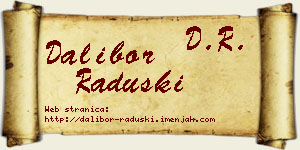 Dalibor Raduški vizit kartica